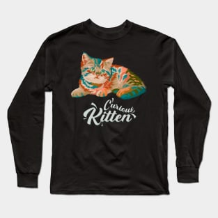 style of cute curious kitten. Long Sleeve T-Shirt